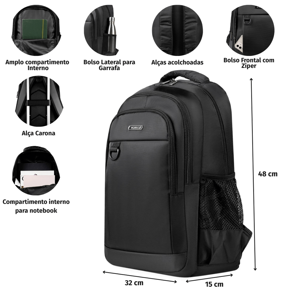 0280877458001 - MOCHILA EXECUTIVA MASCULINA NEOPACK  PRETO U